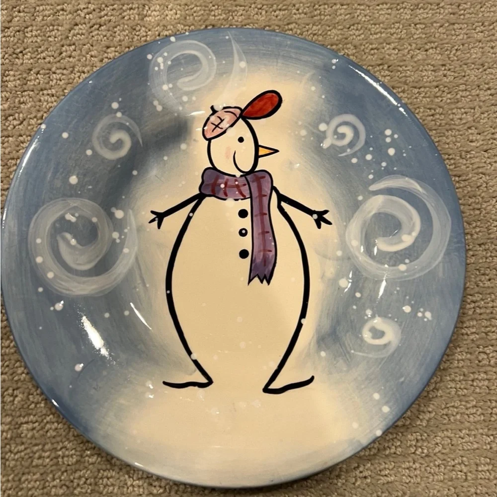 Vintage plates Christmas/Holiday Dessert appetizer Plates CHARMONY SNOWMAN